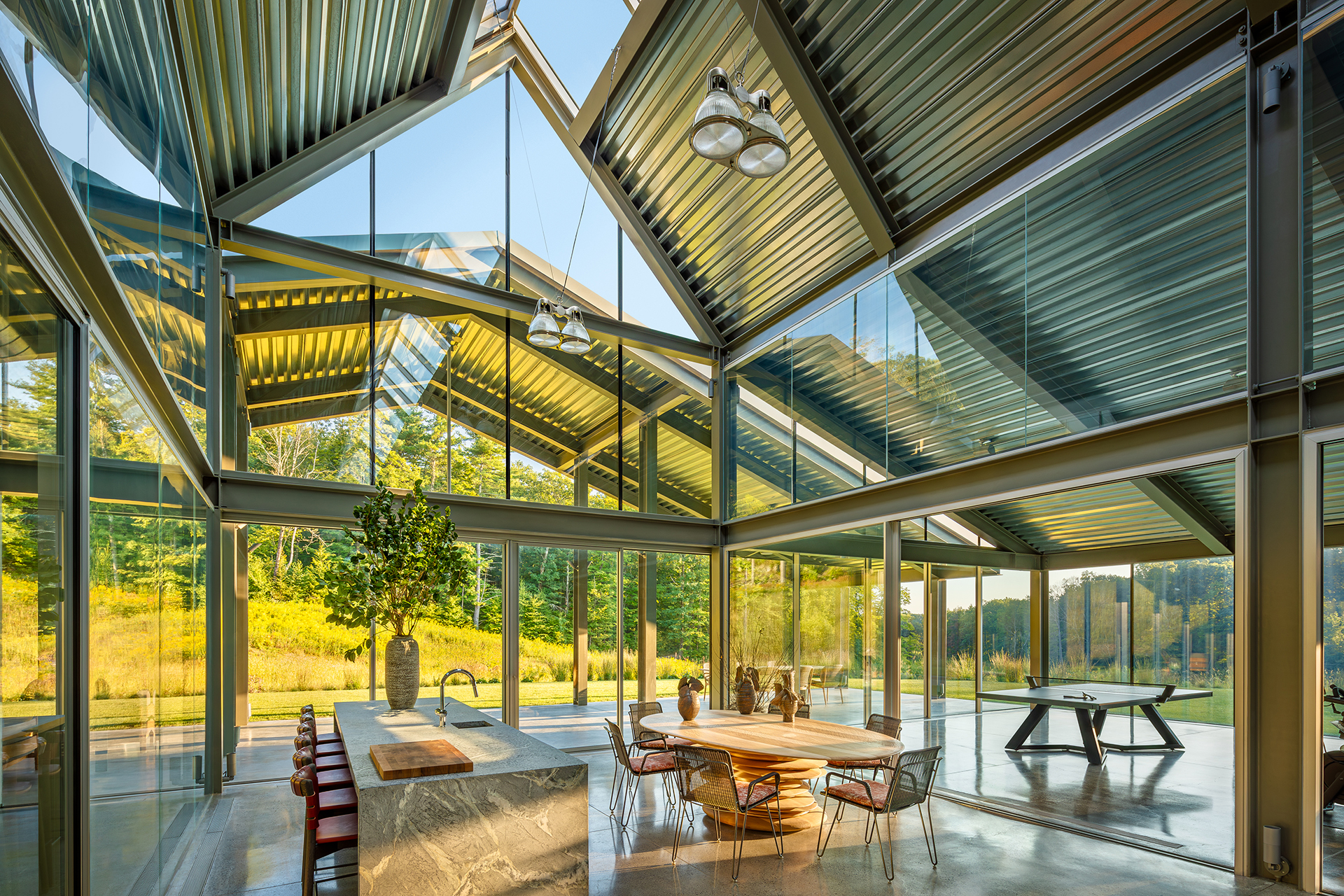 Gathering space. Residential Recreation Pavilion, NY